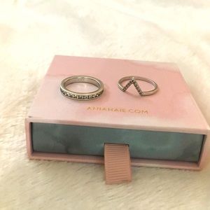 Diamond Rings in Sterling Silver size 7